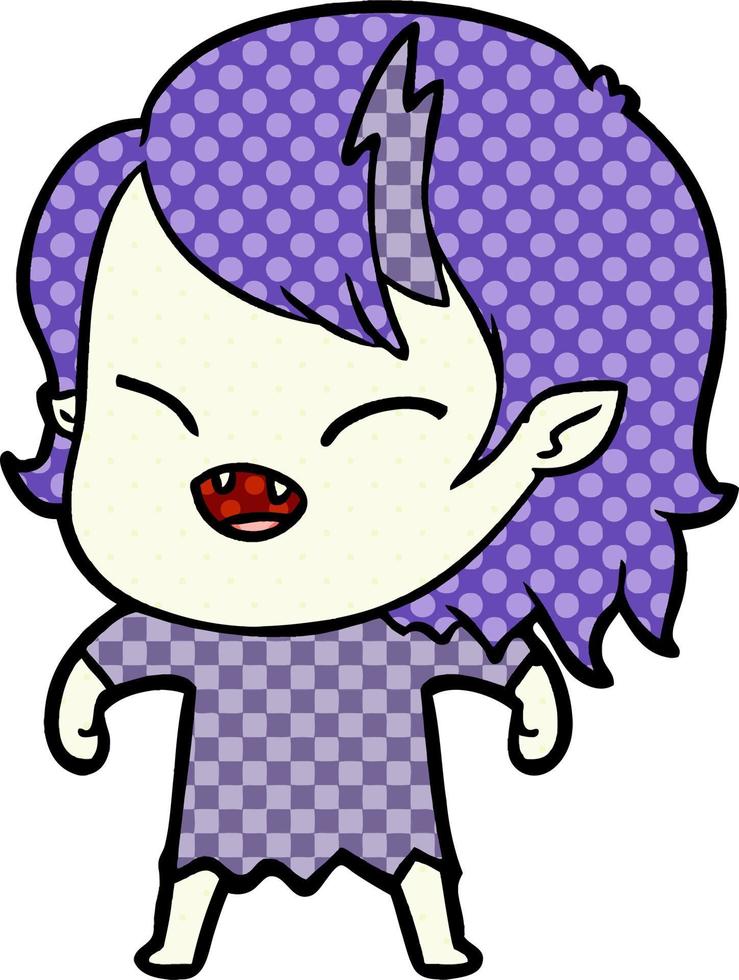 cartoon laughing vampire girl vector