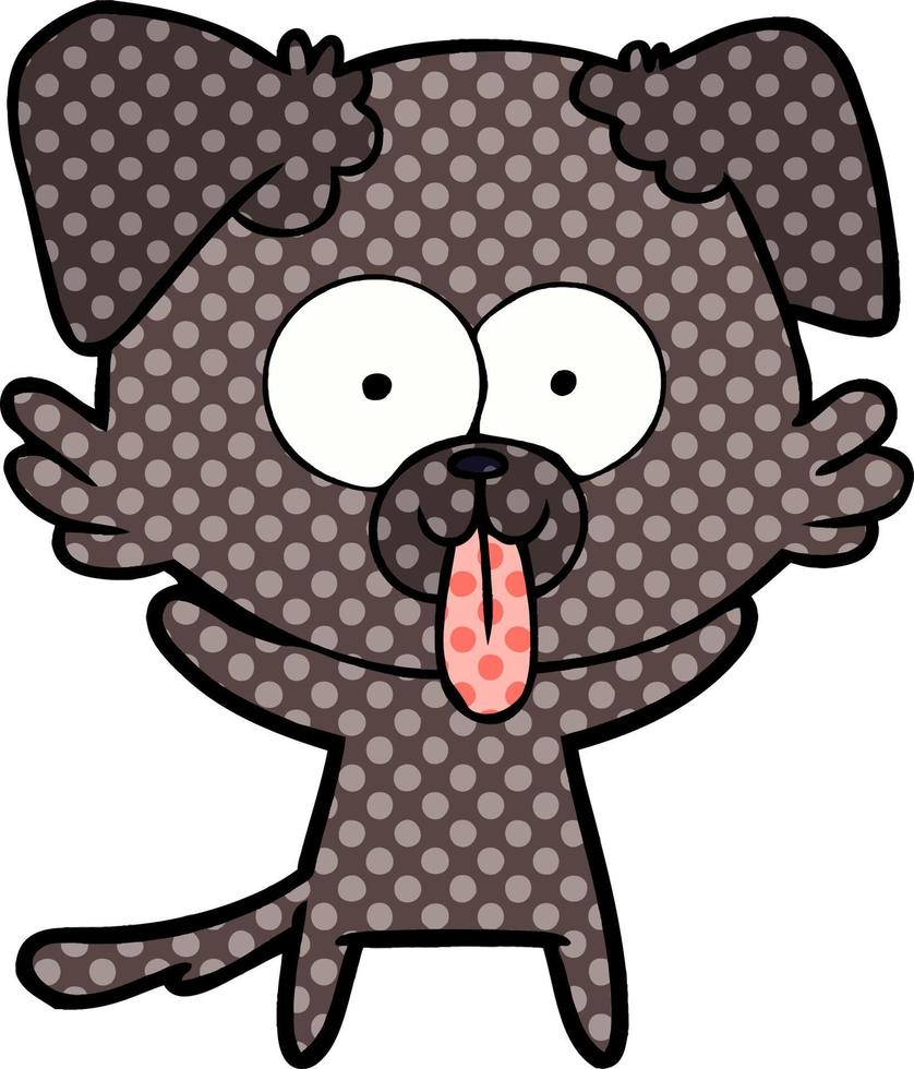 cartoon dog with tongue sticking out vector