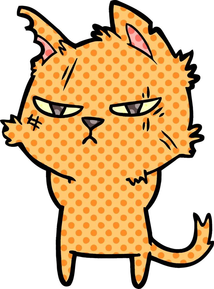 tough cartoon cat vector