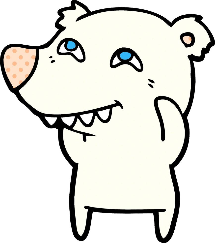 cartoon polar bear showing teeth vector