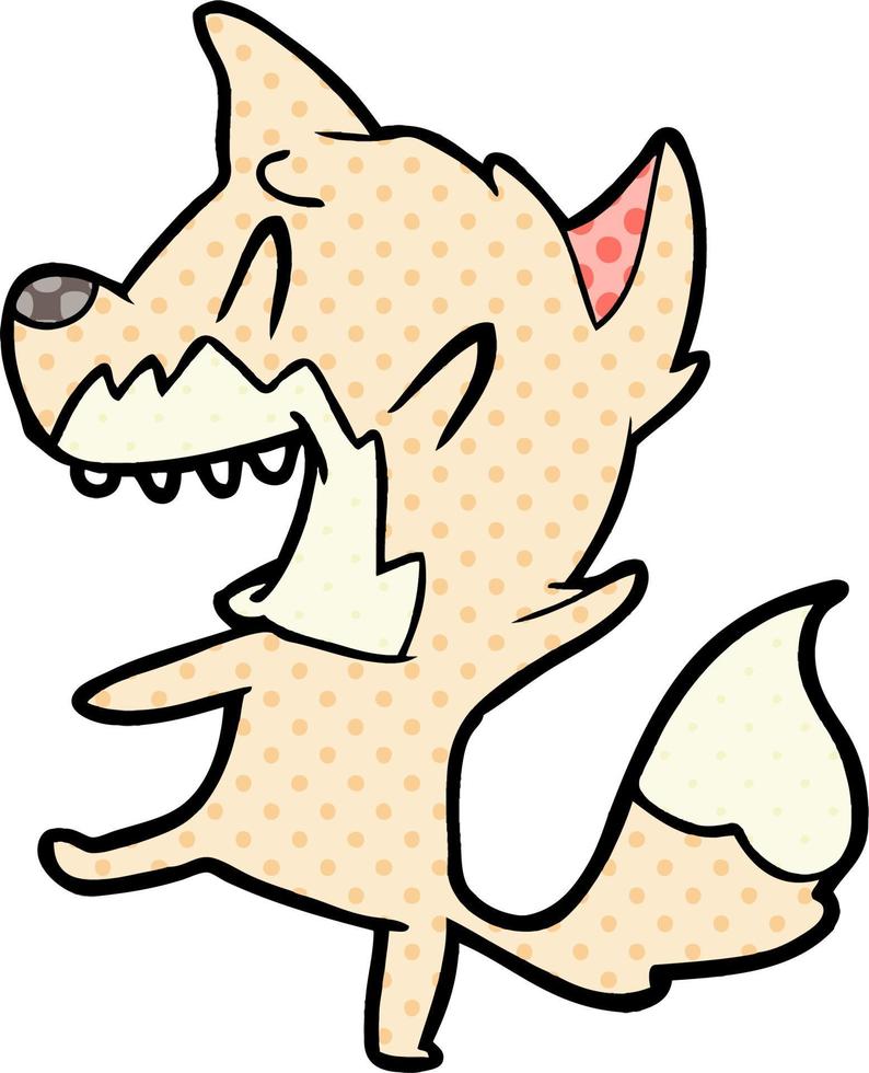 laughing fox cartoon vector