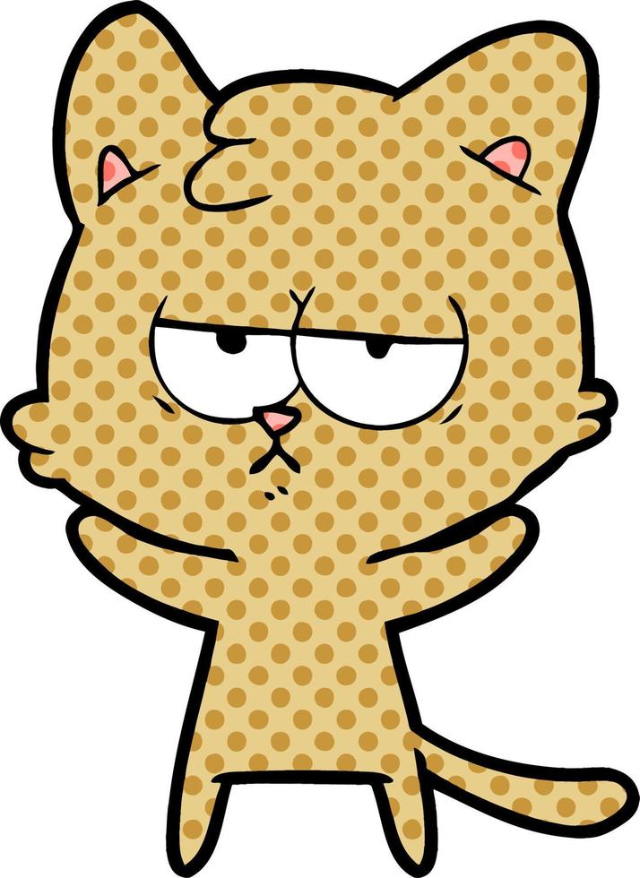 gato de dibujos animados aburrido vector