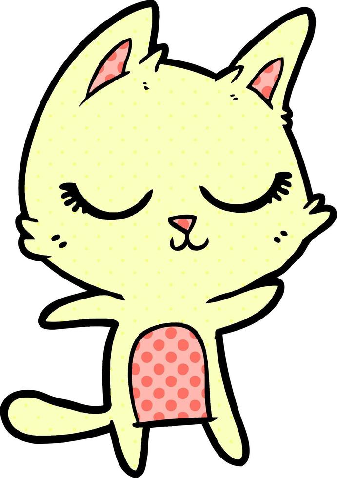 calm cartoon cat vector