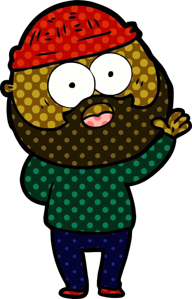 cartoon bearded man vector