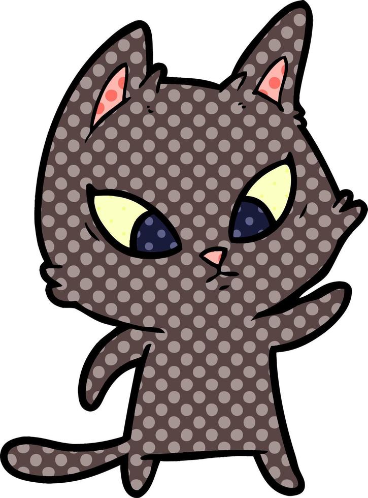 confused cartoon cat vector