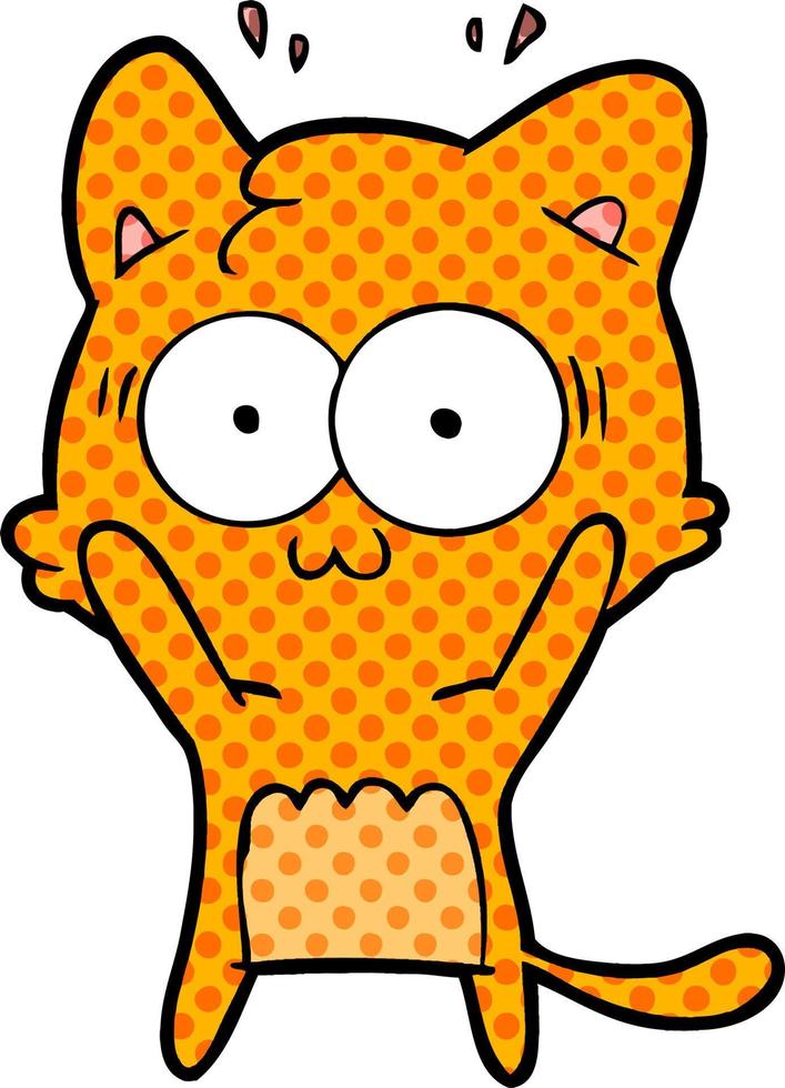 cartoon surprised cat vector