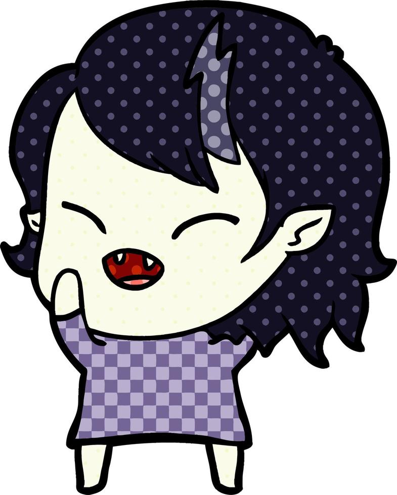 cartoon laughing vampire girl vector