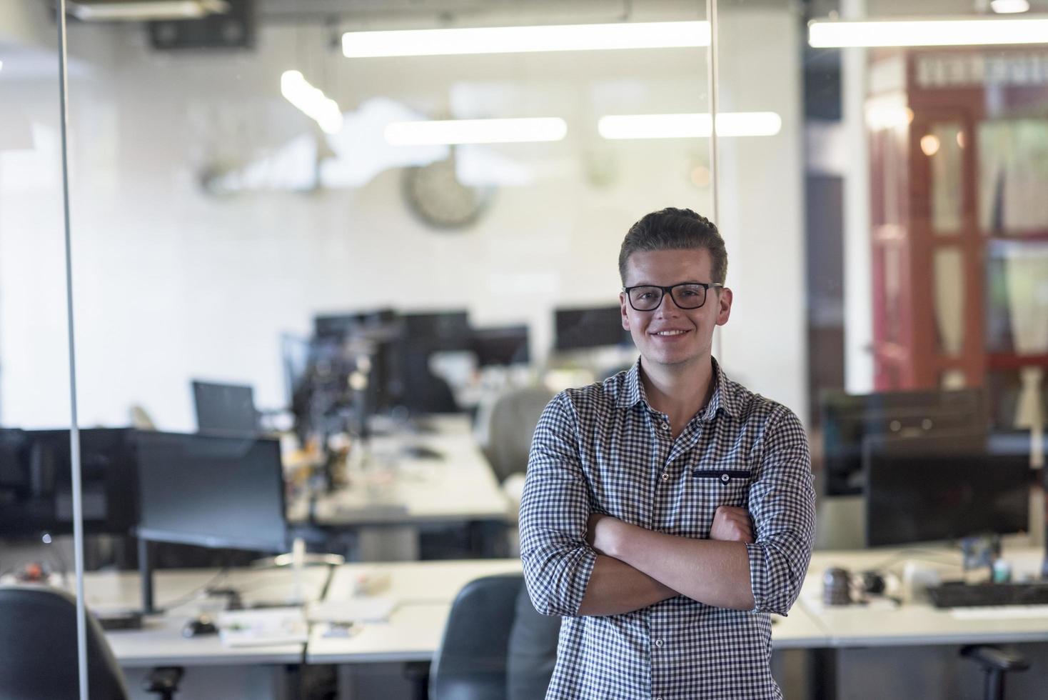 business man at modern  office photo