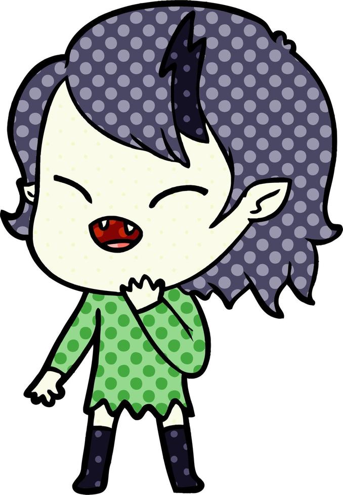 cartoon laughing vampire girl vector