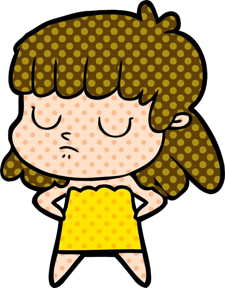 cartoon indifferent woman vector