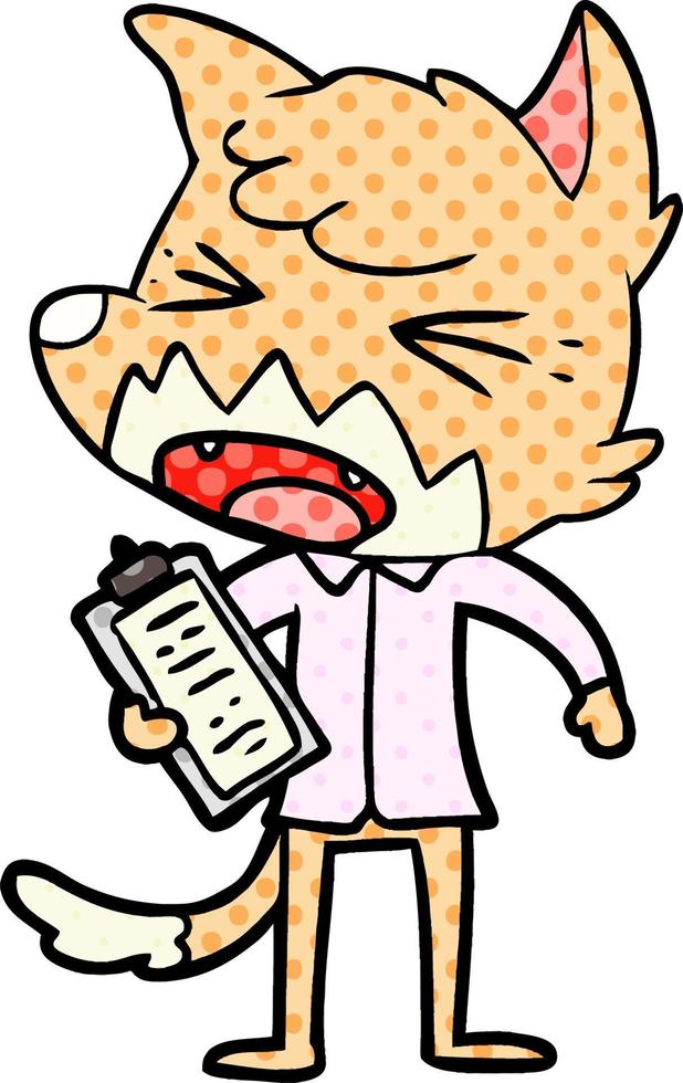 angry cartoon fox vector