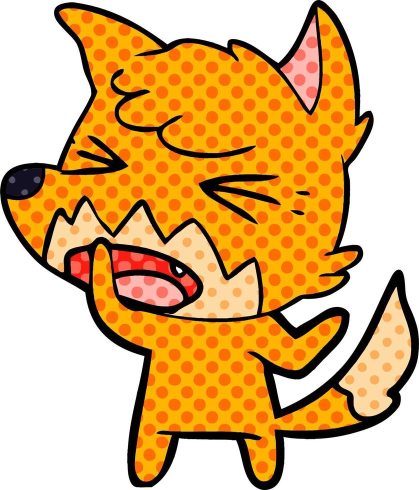 angry cartoon fox vector