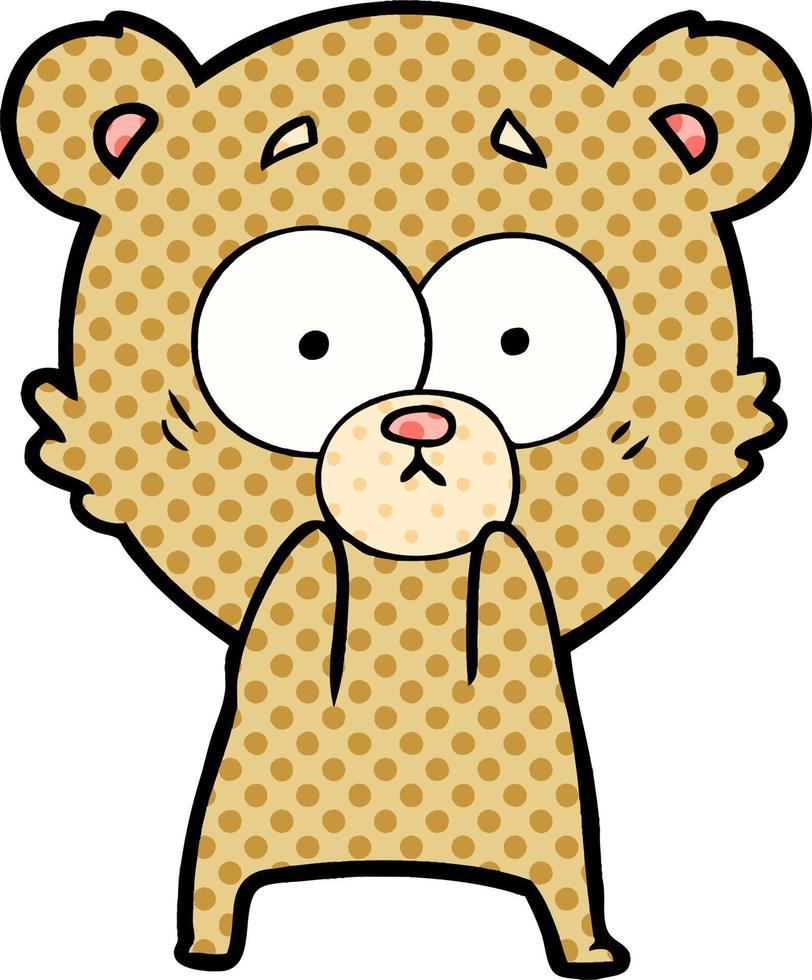 anxious bear cartoon vector