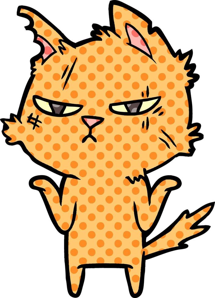 gato duro de dibujos animados vector