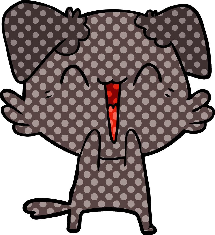happy little dog cartoon vector