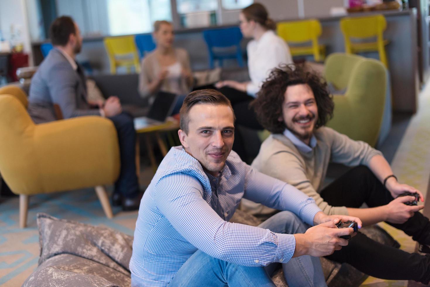 startup Office Workers Playing computer games photo