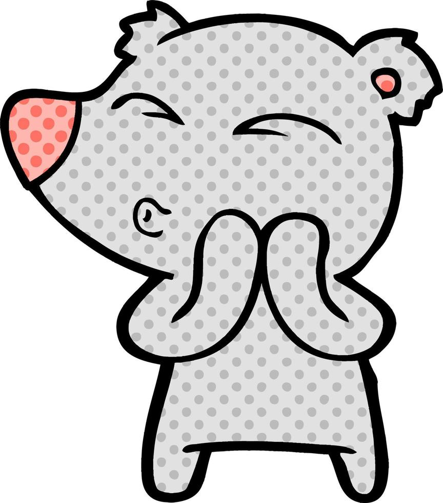 cartoon whistling bear vector