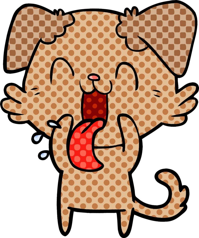 cartoon panting dog vector