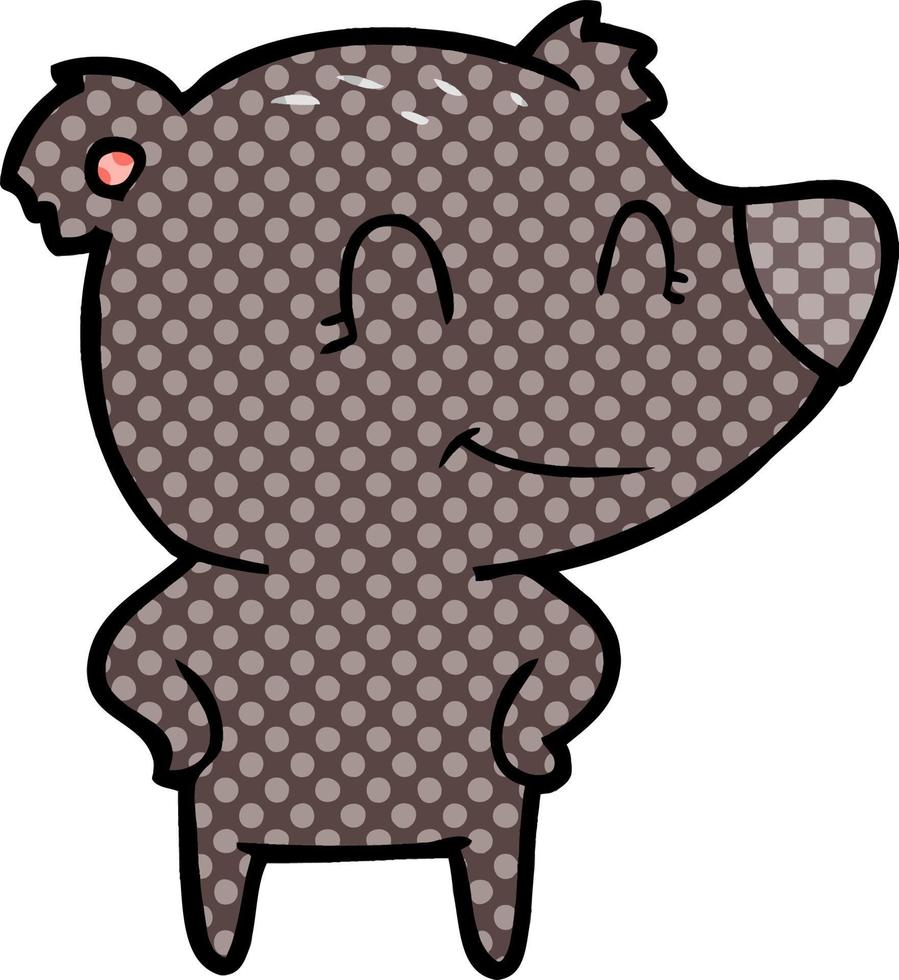 friendly bear with hands on hips vector