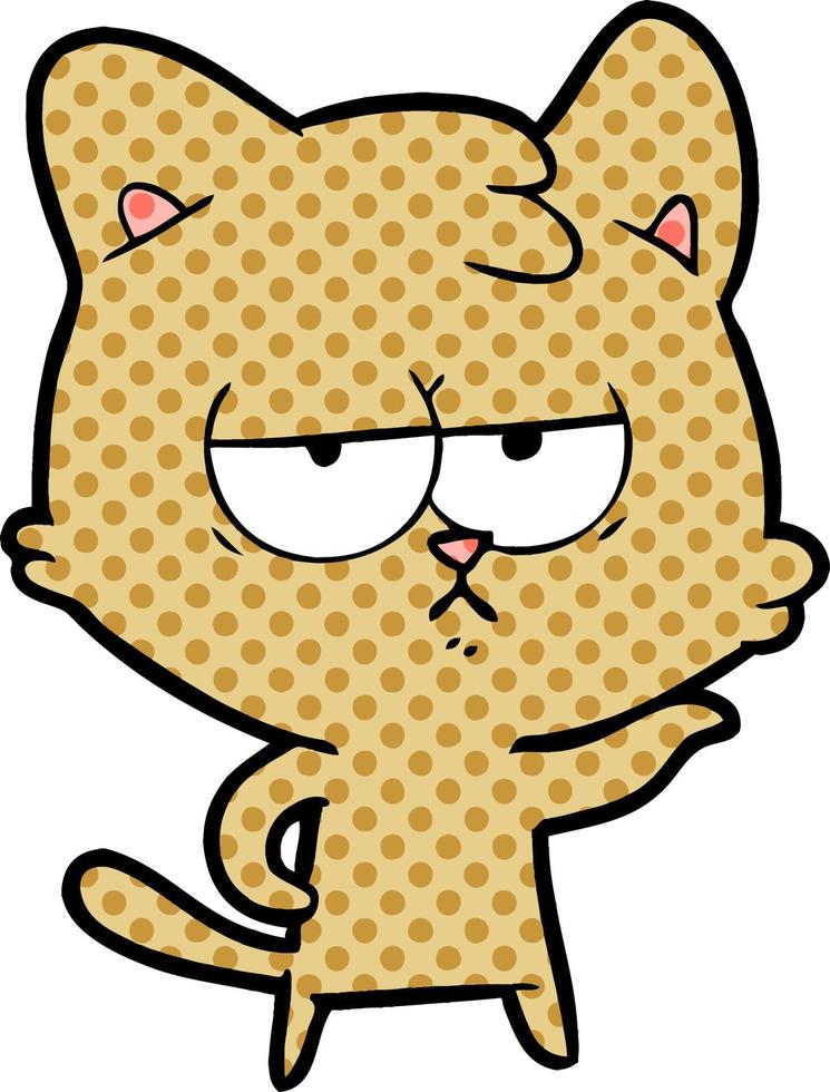 bored cartoon cat vector