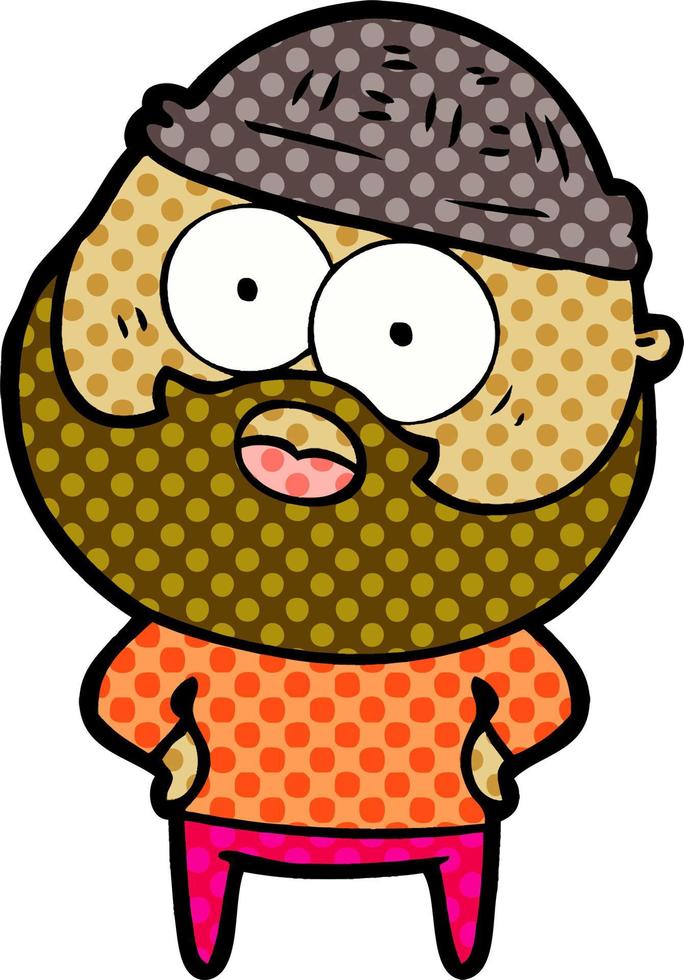 hombre barbudo de dibujos animados vector