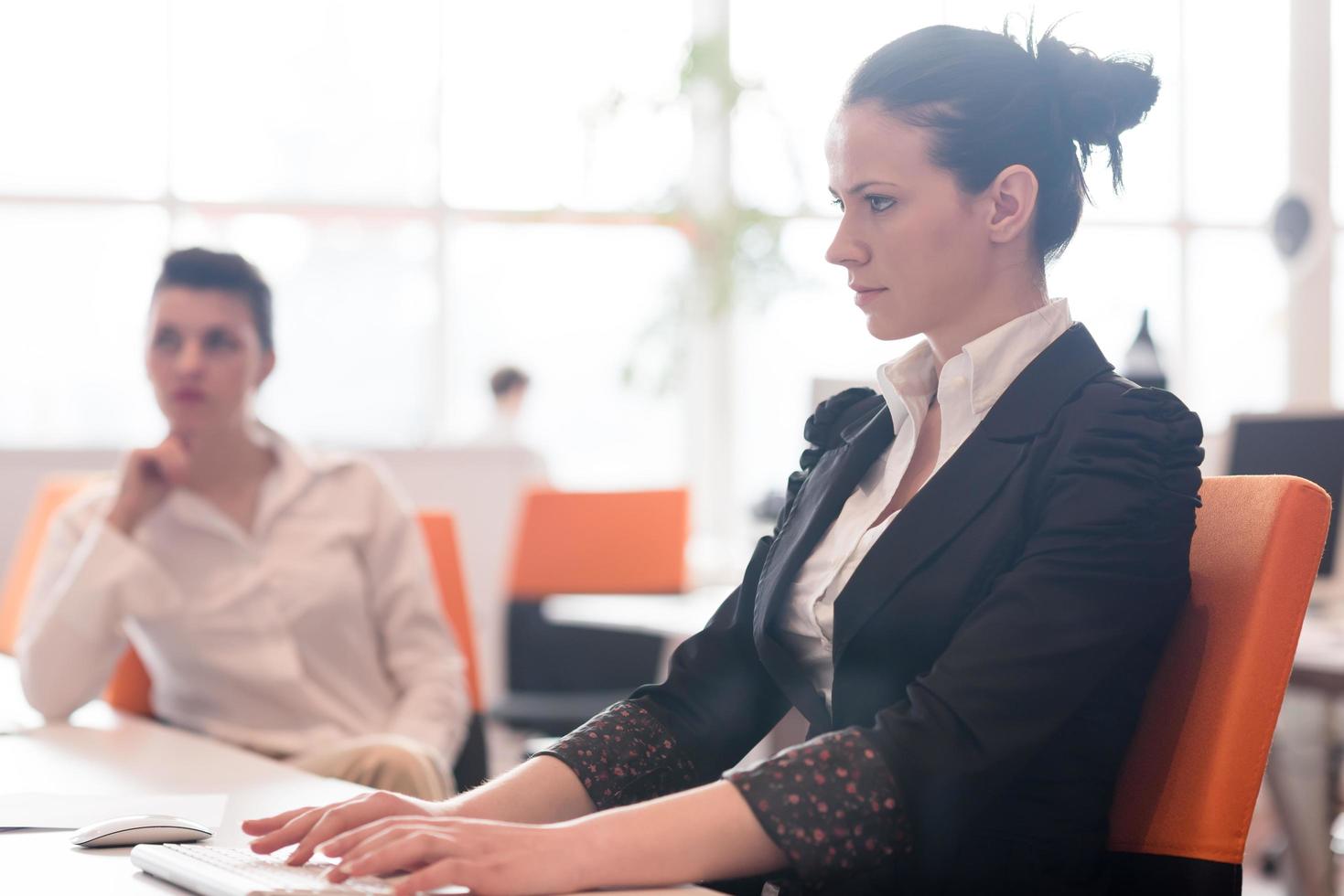 business woman at  office people group in background photo