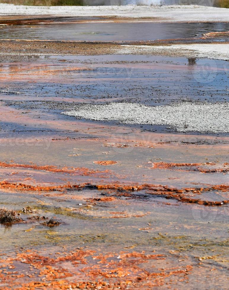 Colorful Thermal Area In Geyser Basin In Yellowstone National Park photo