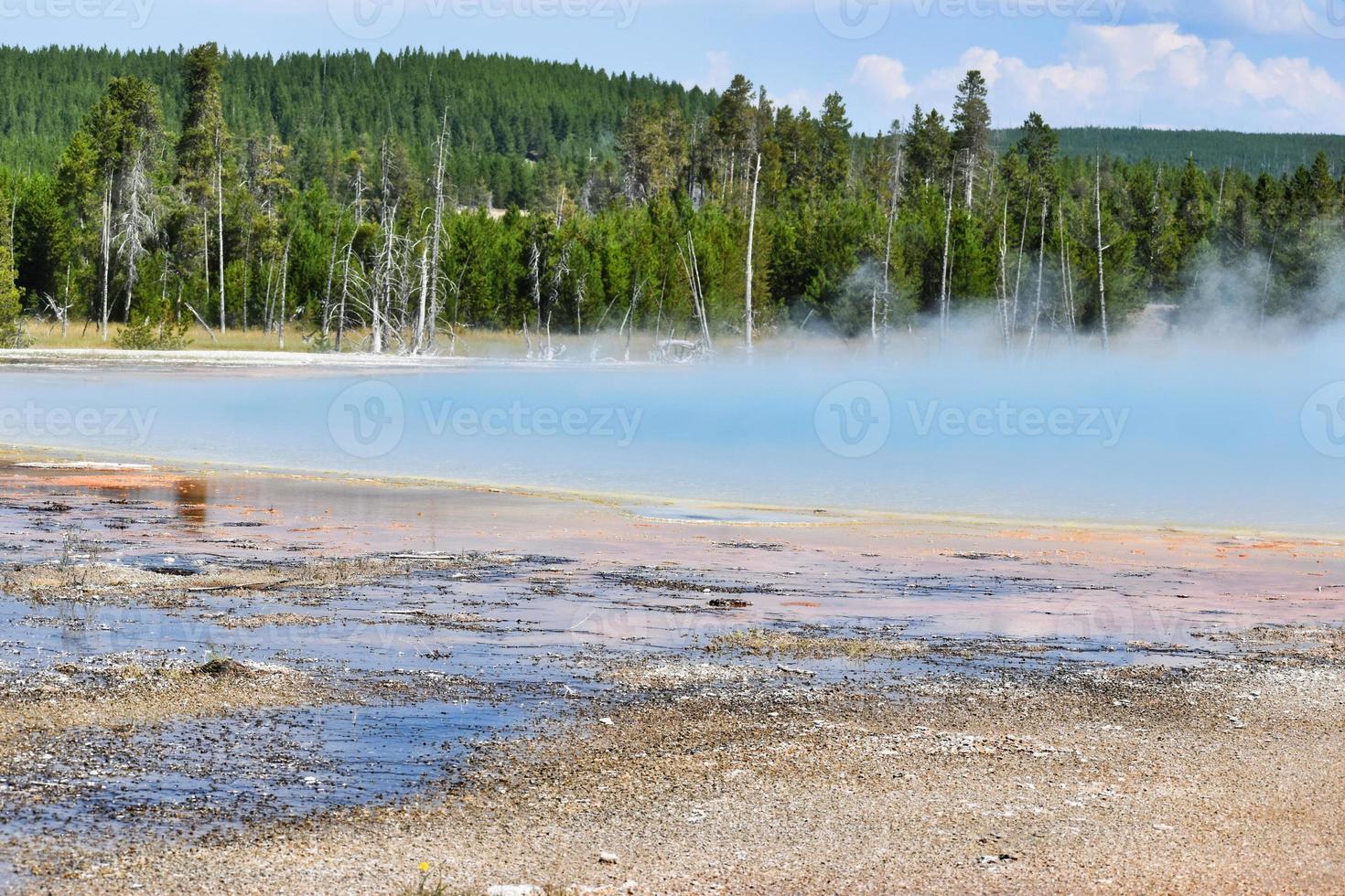 Blue Thermal Pool In Paint Pots Geyser Basin In Yellowstone National Park photo