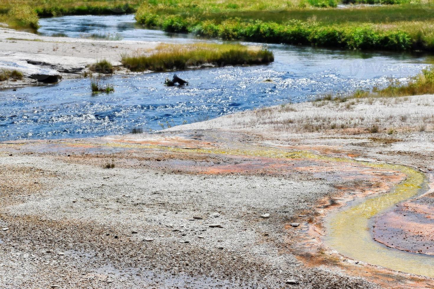 Thermal Area In Geyser Basin In Yellowstone National Park photo