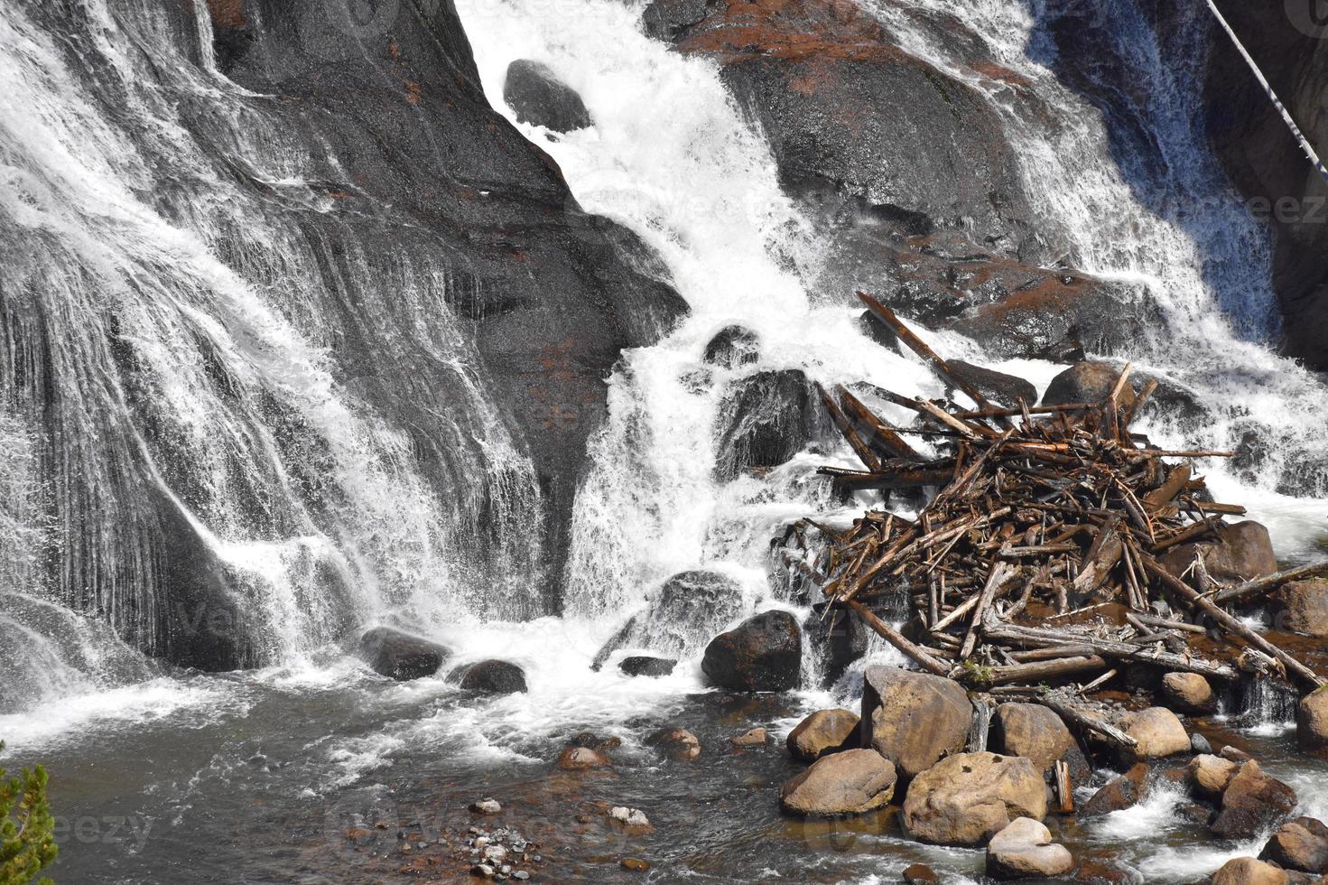 Waterfall In Firehole Canyon In Yellowstone National Park photo