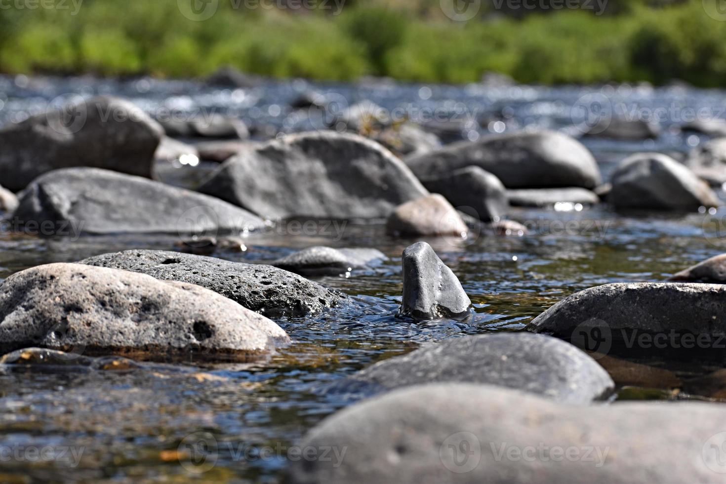 River Rocks In The Madison River In Yellowstone National Park photo