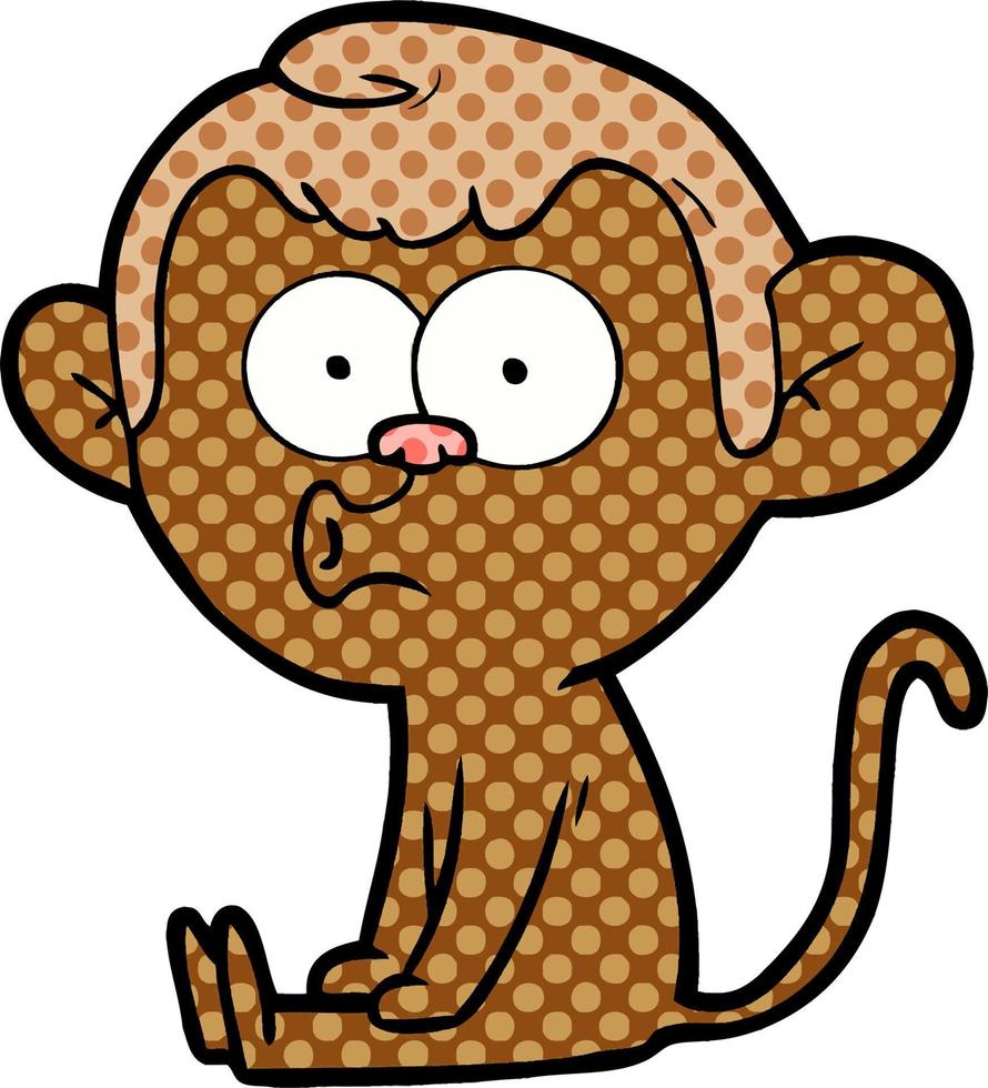 cartoon hooting monkey vector