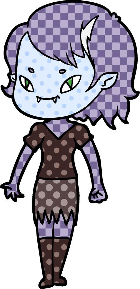 cartoon friendly vampire girl vector