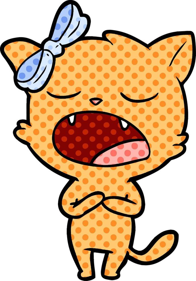 cartoon singing cat vector