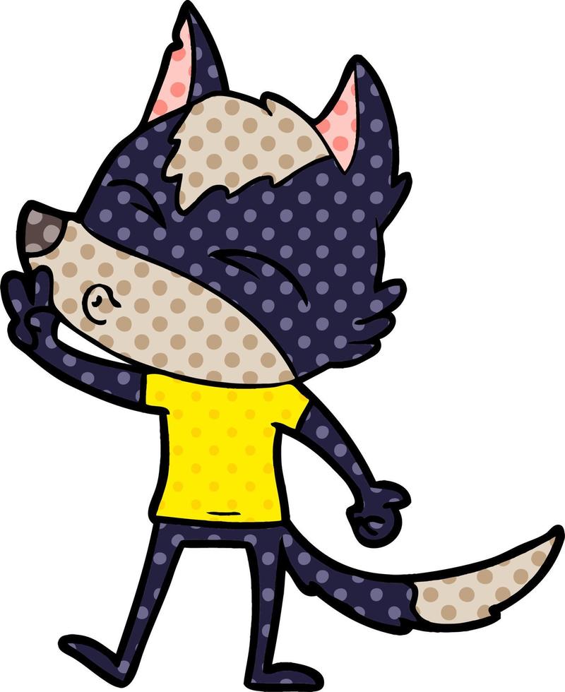 cartoon wolf whistling vector