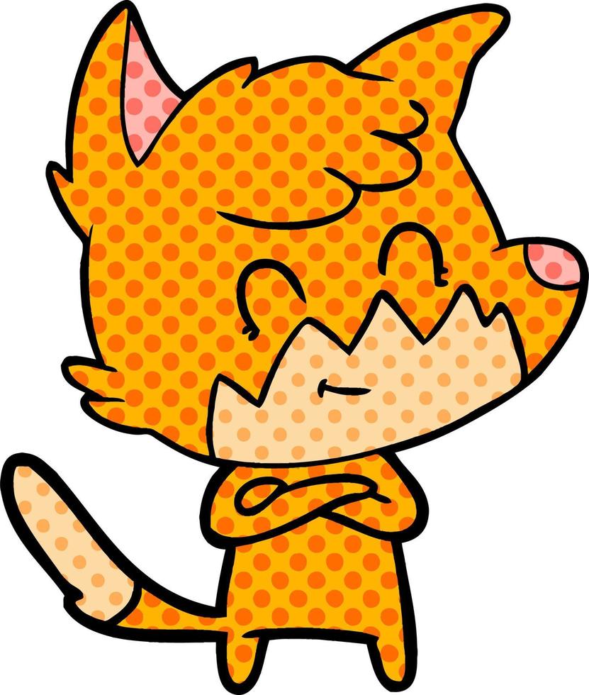 cartoon friendly fox vector