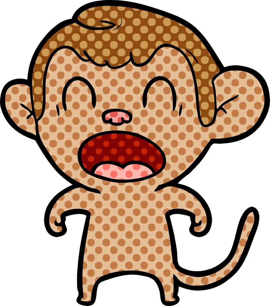 shouting cartoon monkey vector