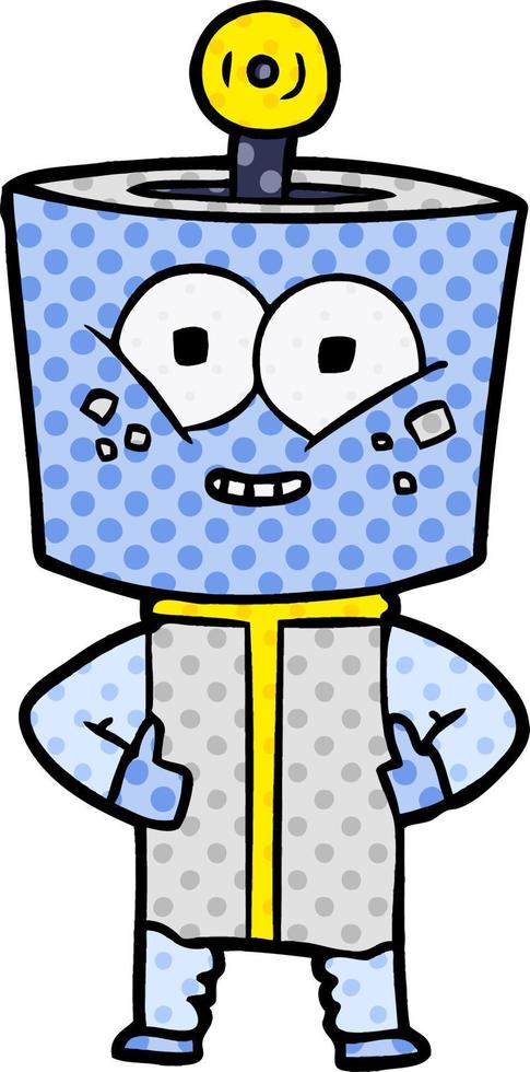 happy cartoon robot vector