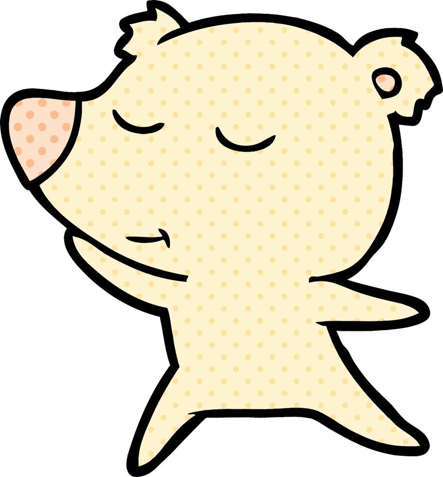 happy cartoon polar bear dancing vector