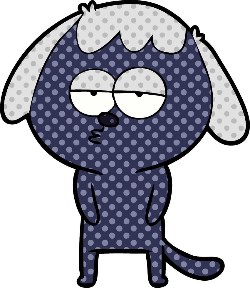 perro cansado de dibujos animados vector