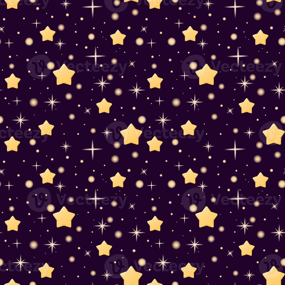 Seamless pattern with plump stars in cartoon style for kids photo