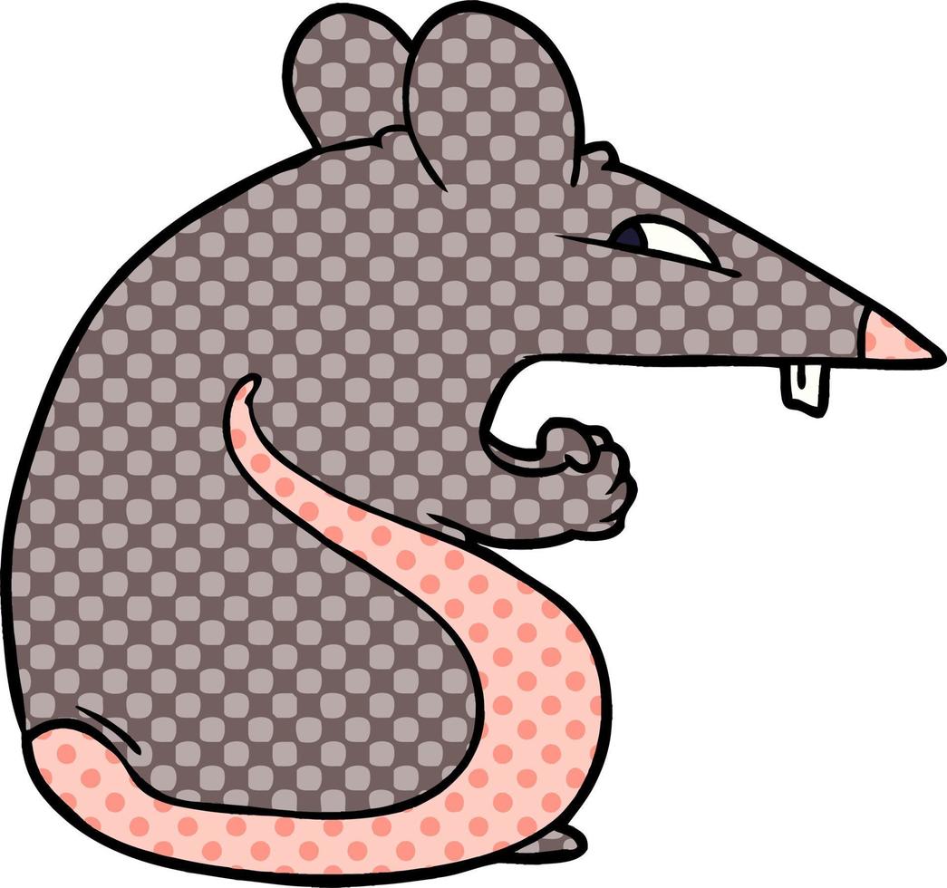 sly cartoon rat vector