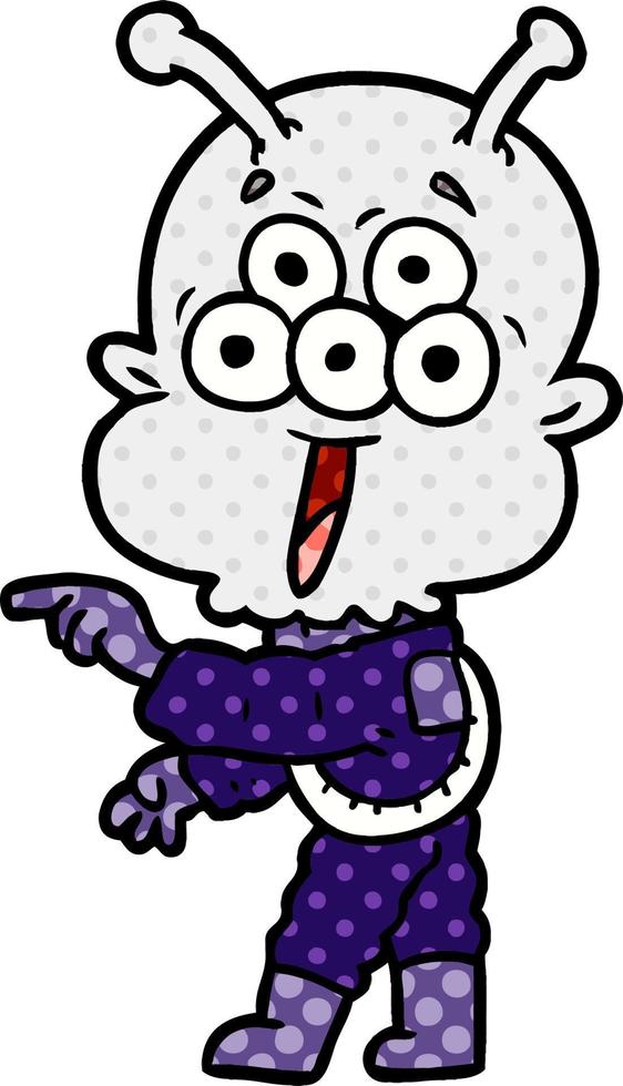 happy cartoon alien vector