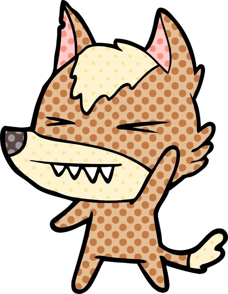 angry wolf cartoon vector