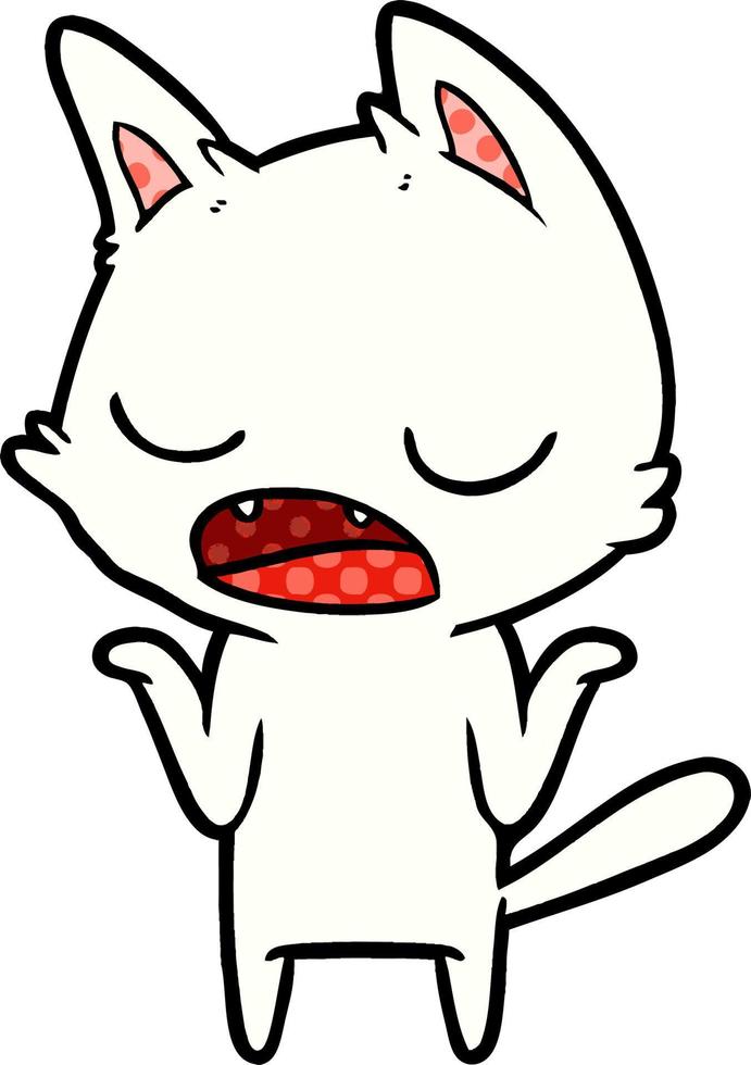 talking cat shrugging shoulders vector