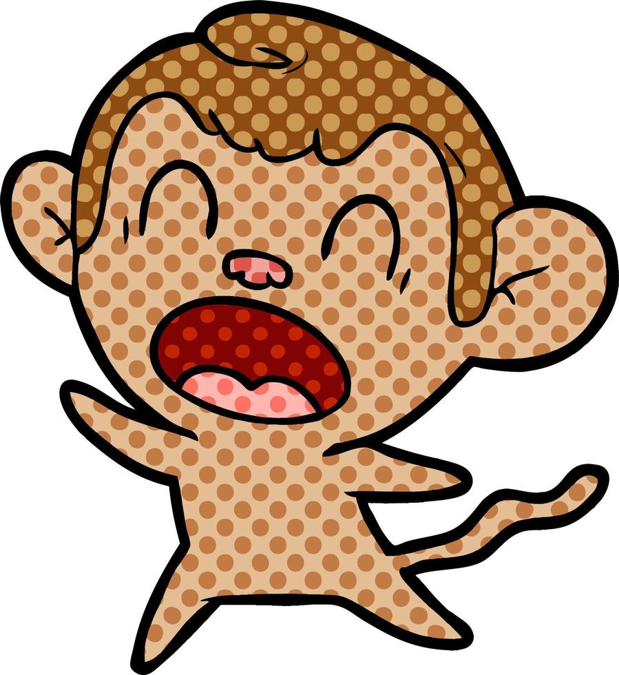 shouting cartoon monkey vector