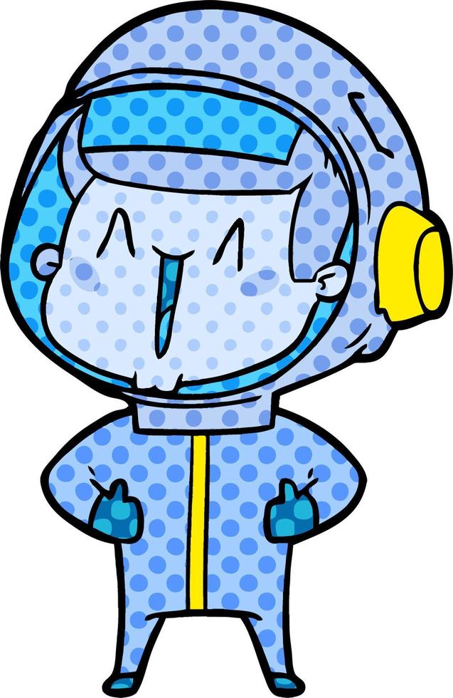 astronauta de dibujos animados feliz vector