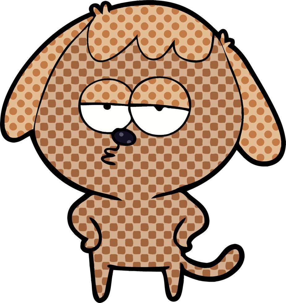 cartoon bored dog vector