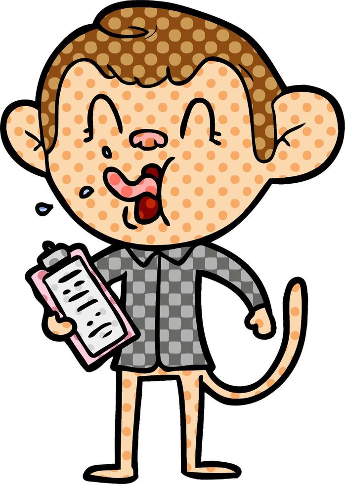 crazy cartoon monkey manager vector