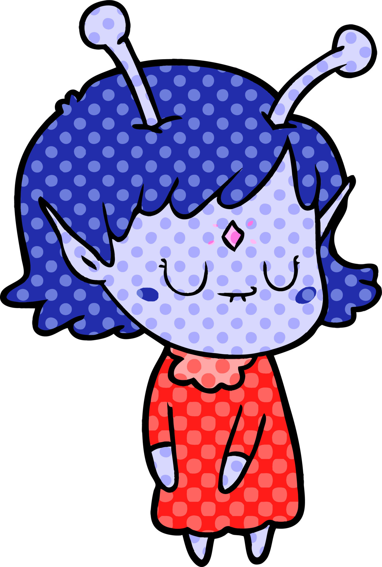 cartoon alien girl 12418613 Vector Art at Vecteezy